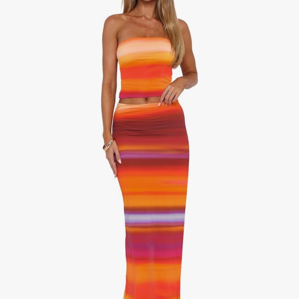 Vibrant Strapless Maxi Dress